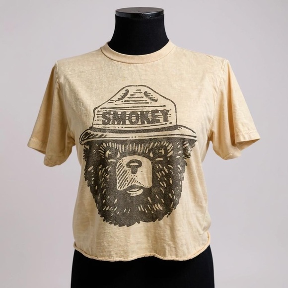 Smokey The Bear Tan Yellow Graphic Tee - Picture 4 of 16